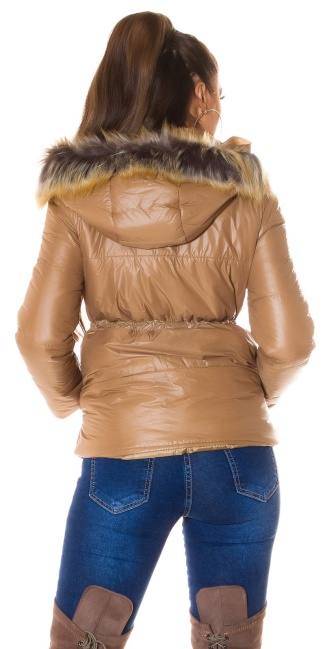 Trendy winterjas met afneembare capuchon bruin